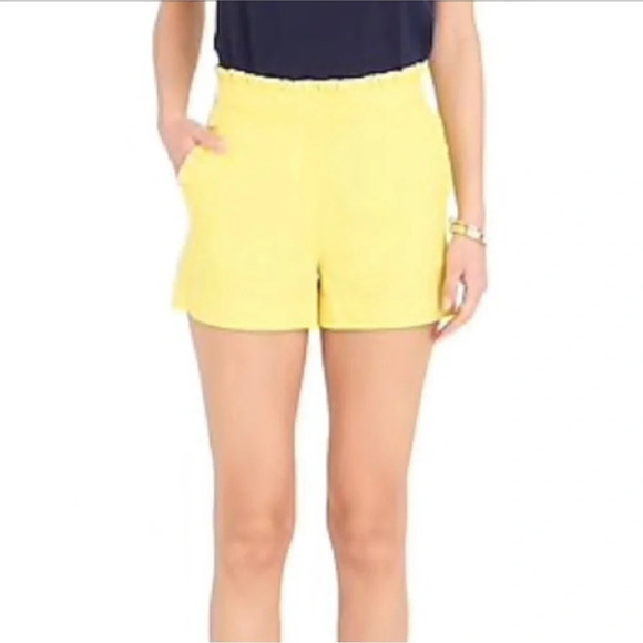 J. Crew Factory Yellow High Rise Linen Ruffle Shorts Size 2 - Picture 9 of 9